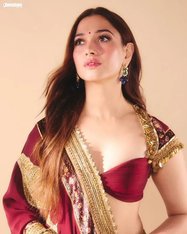 লম্বা ঢেউ খেলানো চুলে সেজেছেন তামান্না।