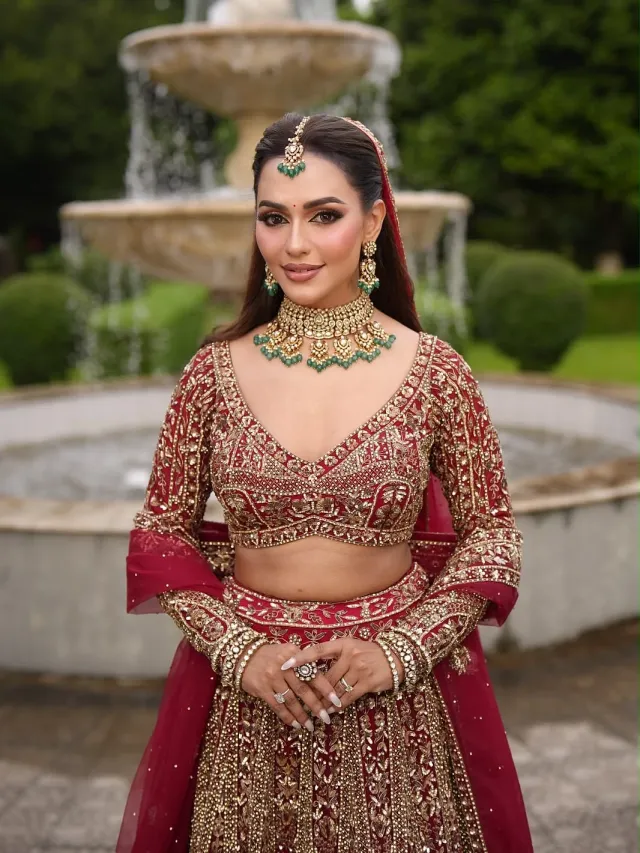 বিয়ের মৌসুমের জন্য নুসরাত ফারিয়ার লেহেঙ্গা লুক, ছবি ৫