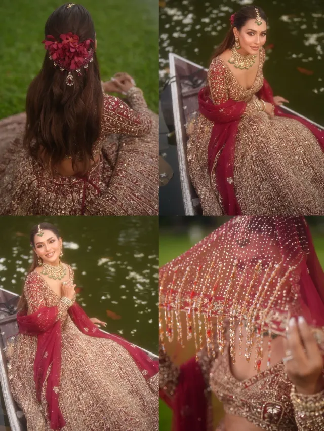 বিয়ের মৌসুমের জন্য নুসরাত ফারিয়ার লেহেঙ্গা লুক, ছবি ৮