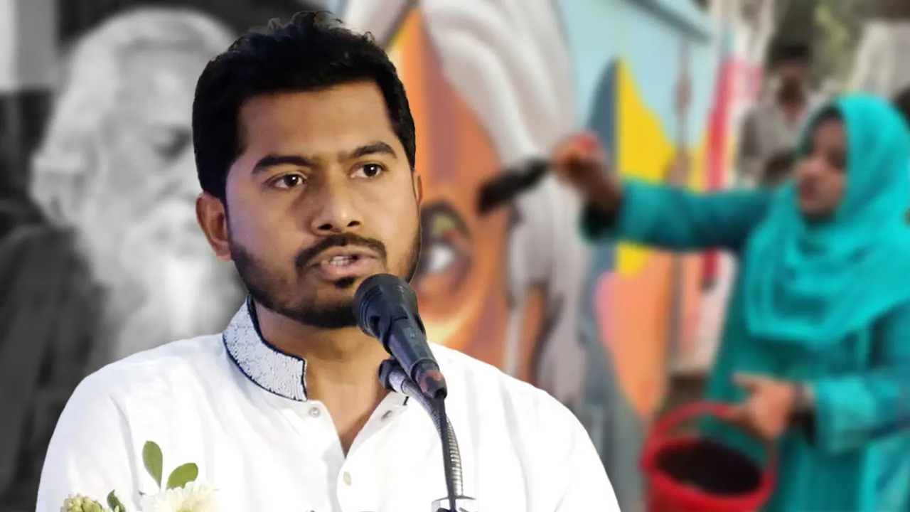 রবীন্দ্রনাথের গ্রাফিতিতে কালি লেপন: প্রতিমন্ত্রী নুর বললেন ‘সাম্প্রদায়িক জামাতি অপকর্ম’