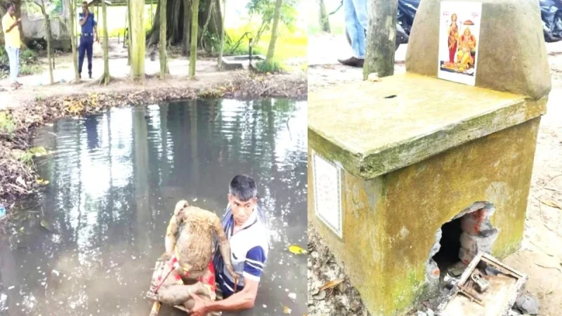 বগুড়ায় কালীমন্দিরে ভাঙচুর, দানবাক্স লুট ও প্রতিমা ফেলে দেওয়ার ঘটনা