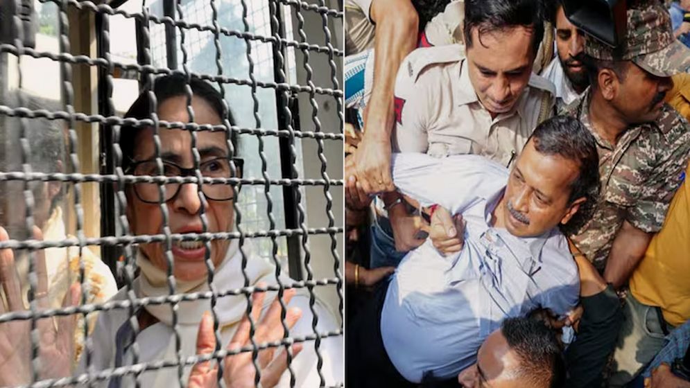 দিল্লিতে প্রতিবাদ: সাবেক মুখ্যমন্ত্রীদের আটক করল পুলিশ