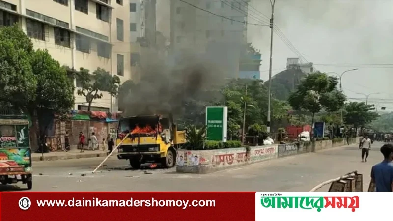 মিরপুরে উচ্ছেদ অভিযানে পুলিশের সঙ্গে সংঘর্ষ, আগুন-ভাঙচুর