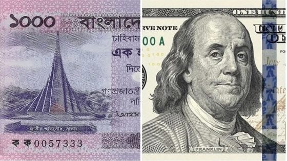 সাড়ে পাঁচ বছরের মধ্যে মার্কিন ডলারের বিপরীতে বাংলাদেশি টাকার সর্বোচ্চ শক্তিশালী অবস্থান