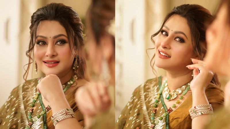 জমকালো জামদানি শাড়িতে পূর্ণিমার নতুন রূপে মুগ্ধ ভক্তরা